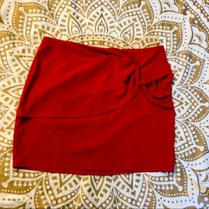 FOREVER 21 Red Front Twist Mini Skirt